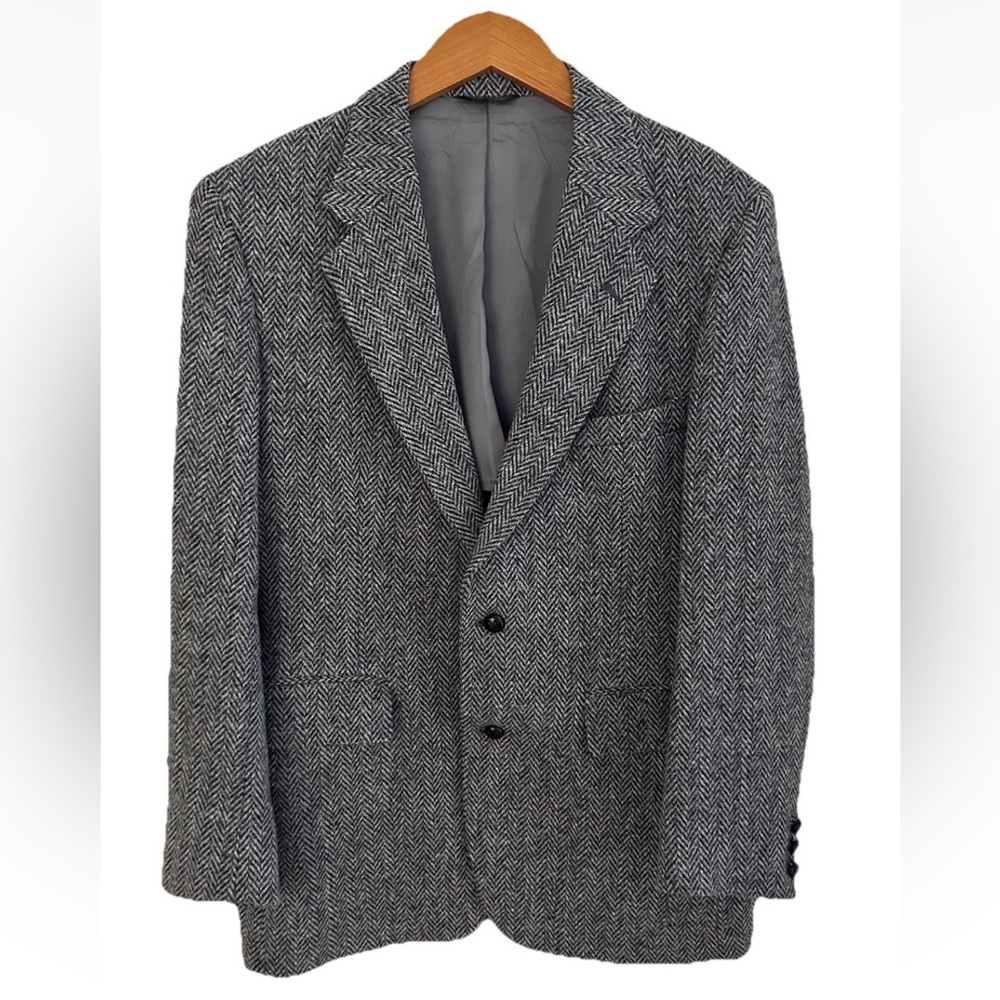 Oakmont Vintage Herringbone Wool Sport Coat Blazer Size 42R